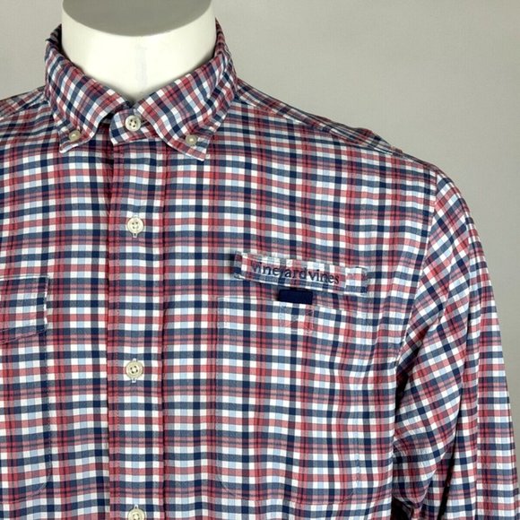Vineyard Vines Crescent Bay Harbor Shirt Mens M Long Sleeve Button-up Pockets - Picture 2 of 14